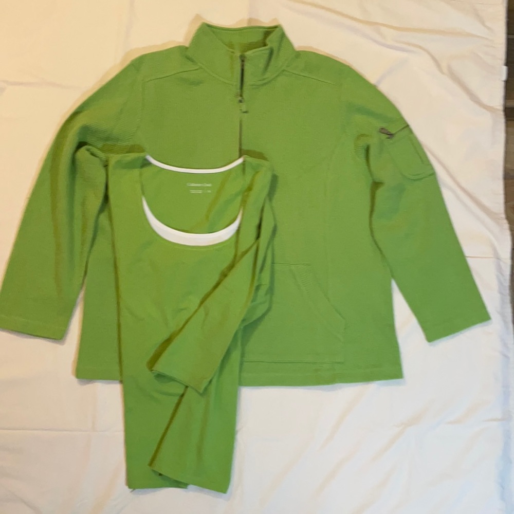 Coldwater Creek Sweatshirt matching T-shirt Green
